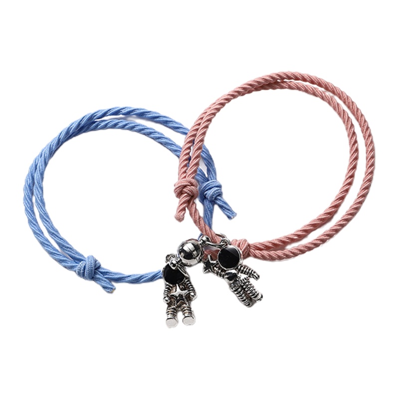 Siy Gelang Tali Kepang Elastis Dengan Charm Astronot Magnetik Untuk Pasangan / Sahabat