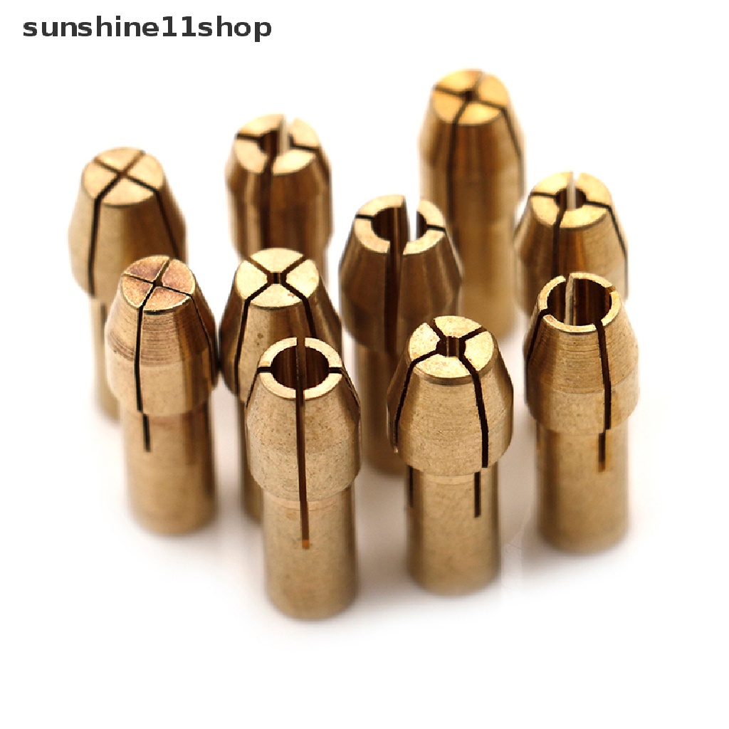 Sho 10Pcs Mata Bor chuck Kuningan shank 0.5-3.2mm 4.8mm Untuk Alat rotary