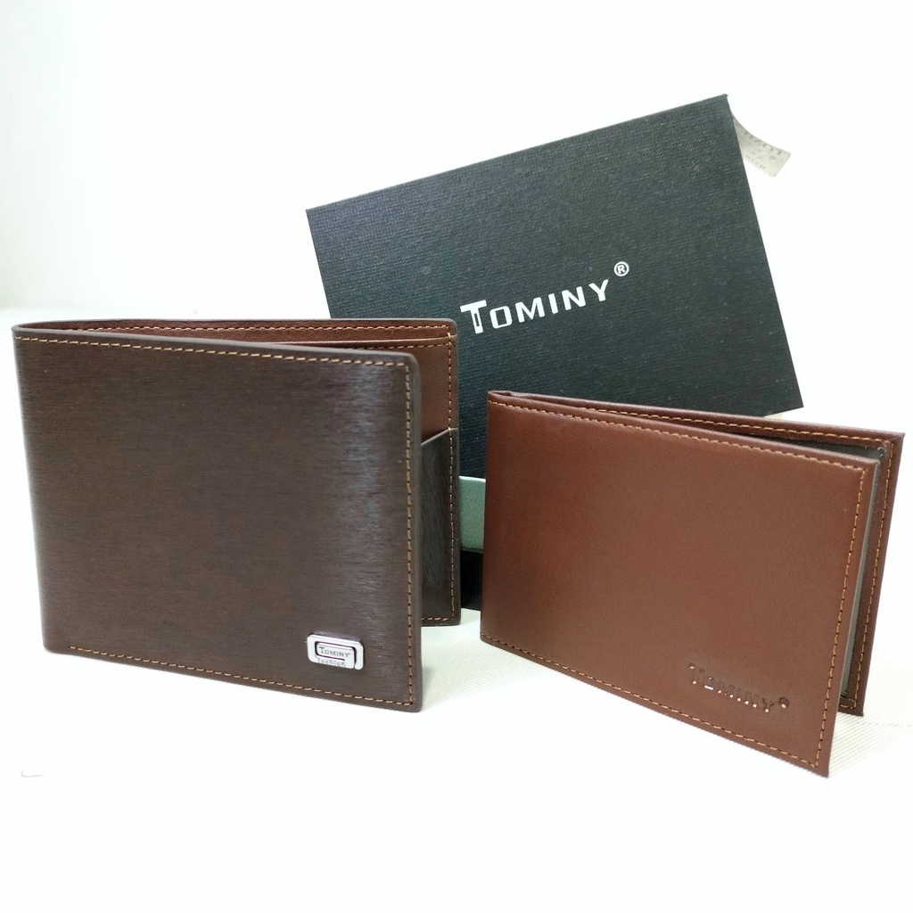 Dompet 2in1 TOMINY Dompet Pria Kulit Asli Model Lipat Import 0024A