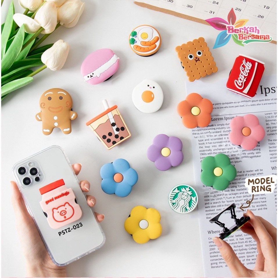 BB6351 [Kode GT01-GT15] CARTOON - Griptok Ring 3D/ Phone Holder PVC/ Stand HP/ Phone Stand/ Phone Grip BB6351