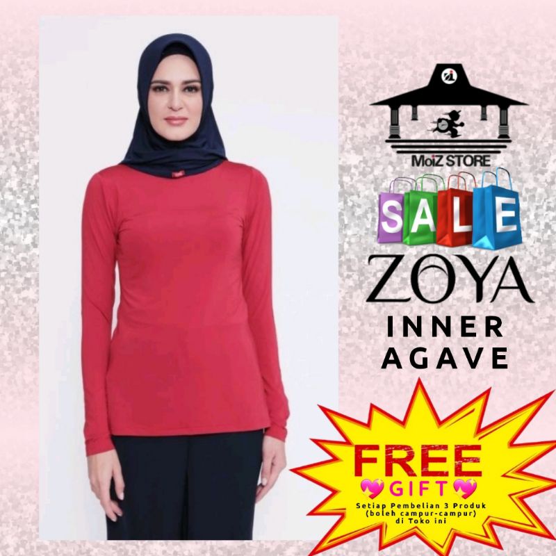 Zoya Inner Iner Dalaman Baju Lengan Panjang Wanita Zea Agave Zoya Ori