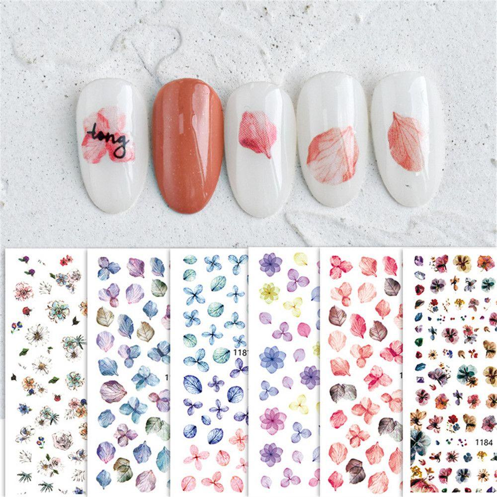 R-flower Nail Art Stickers Acrylic 3D DIY Aksesoris Perekat Diri