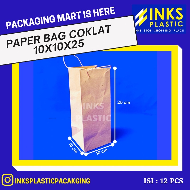 

PAPER BAG COKLAT 10x10x25 (12 PCS)