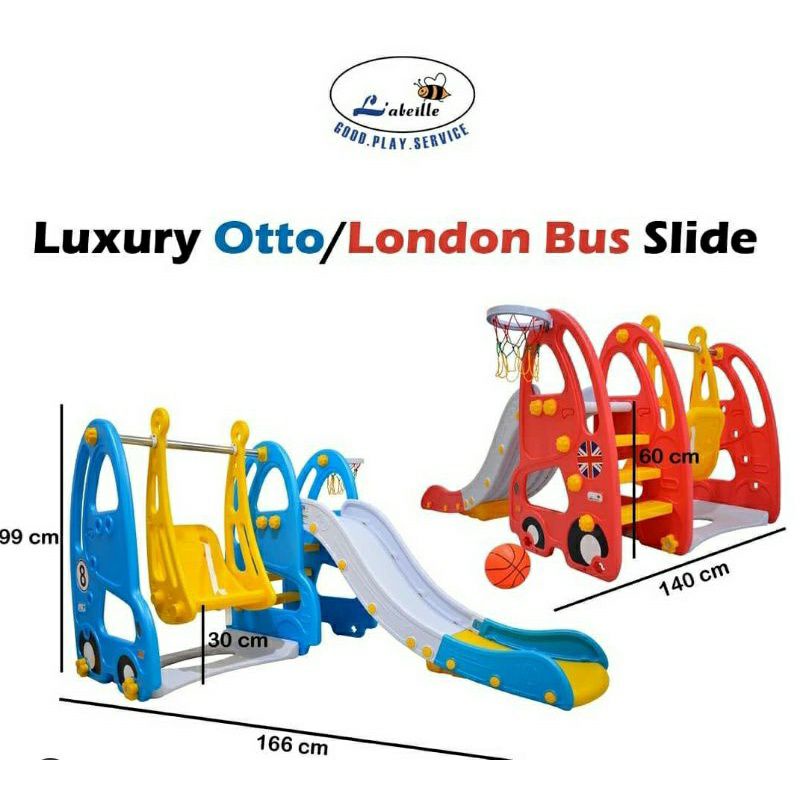 Perosotan anak Slide Swing Luxury Otto / London Bus Perosotan Ayunan / pesorotan luncuran anak