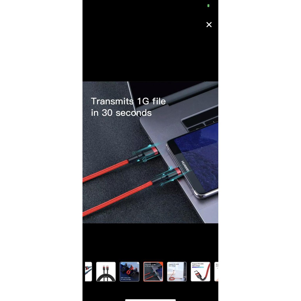 Update Baseus 3A Type C To Type C Fast Charging Quick Charge 50Cm Bagus