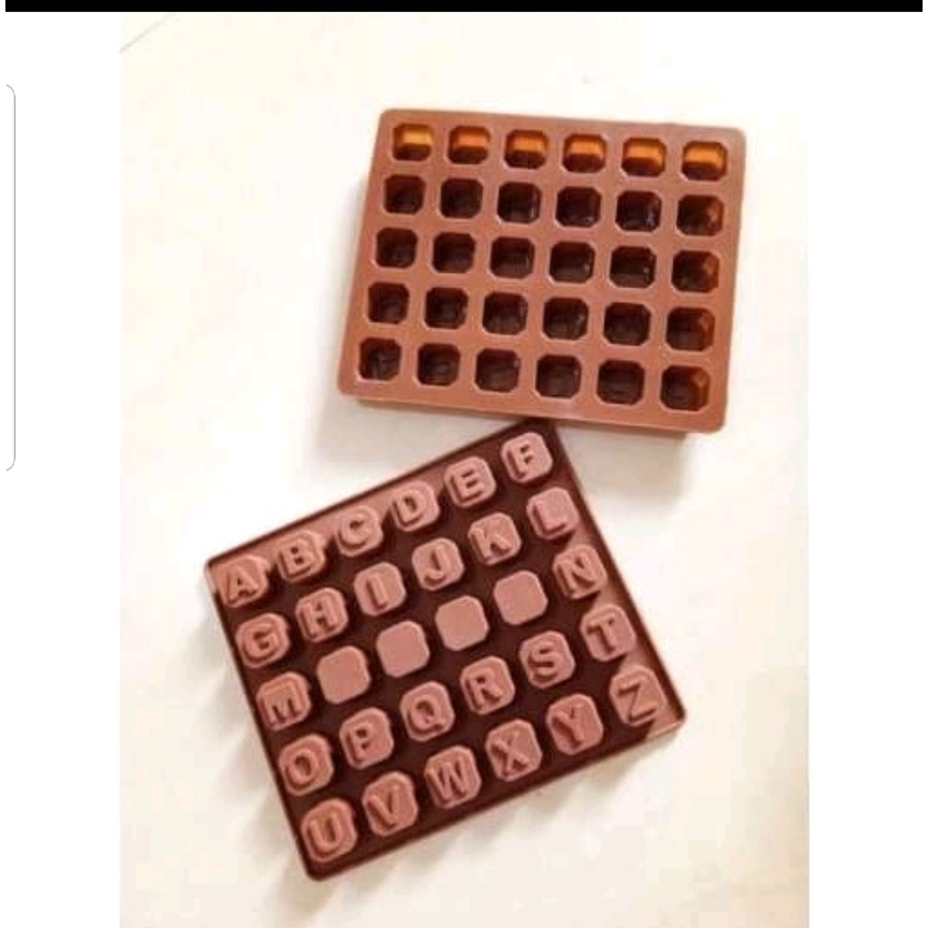 CETAKAN COKLAT HURUF ABJAD SILIKON ES BATU ANGKA ABCD JELLY KUE PUDING