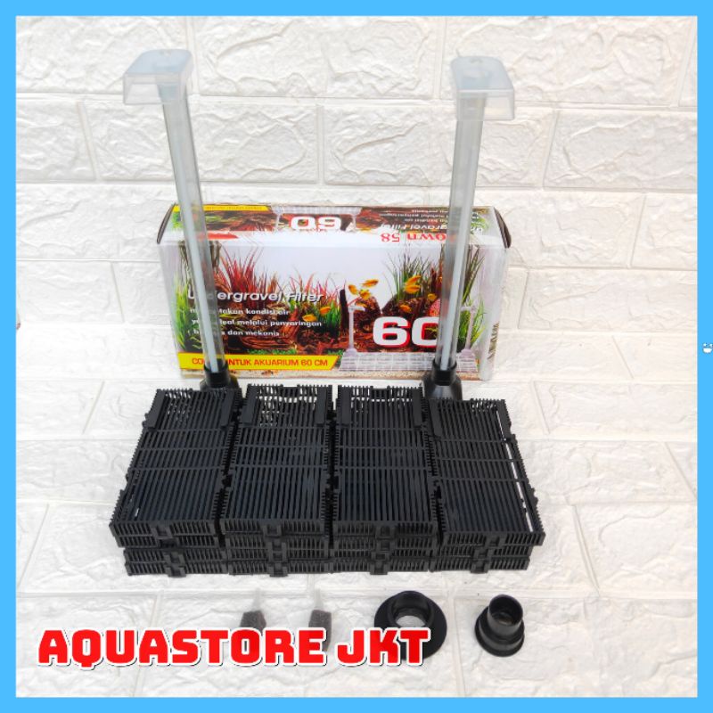 UNDERGRAVEL FILTER AQUARIUM 60 CM CROWN 58 - UNDER GRAVEL FILTER AQUARIUM AQUASCAPE