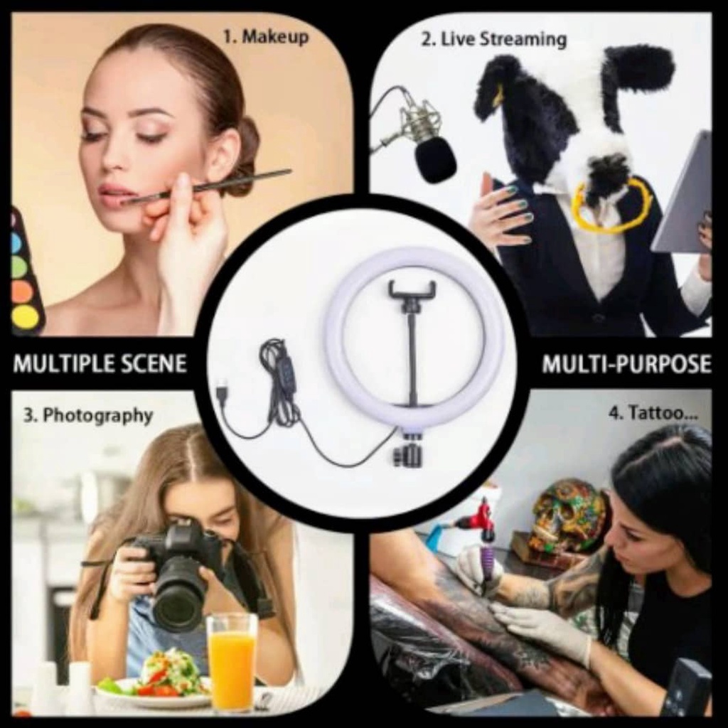 PROMO paket lengkap RING LIGHT SELFIE 26 CM PLUS TRIPOD 2 METER / 3 MODE LED GARANSI 1 TAHUN