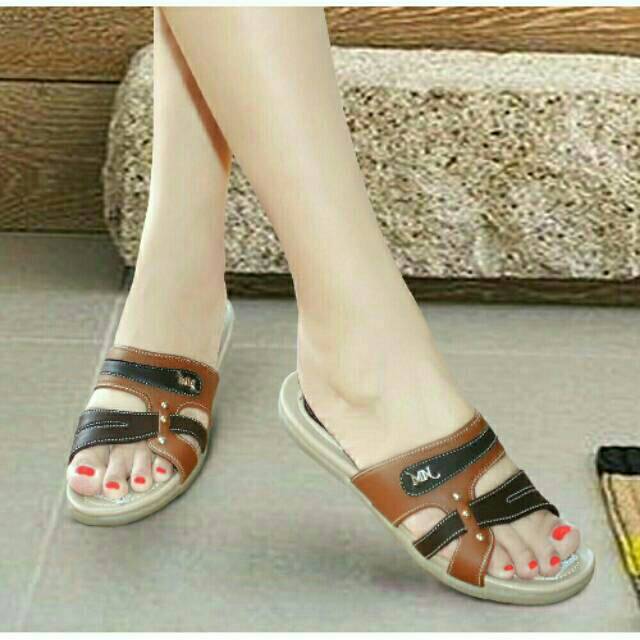 Sandal Wanita Casual Jepit Original Mulan 1140 Coklat | Bcn 1140