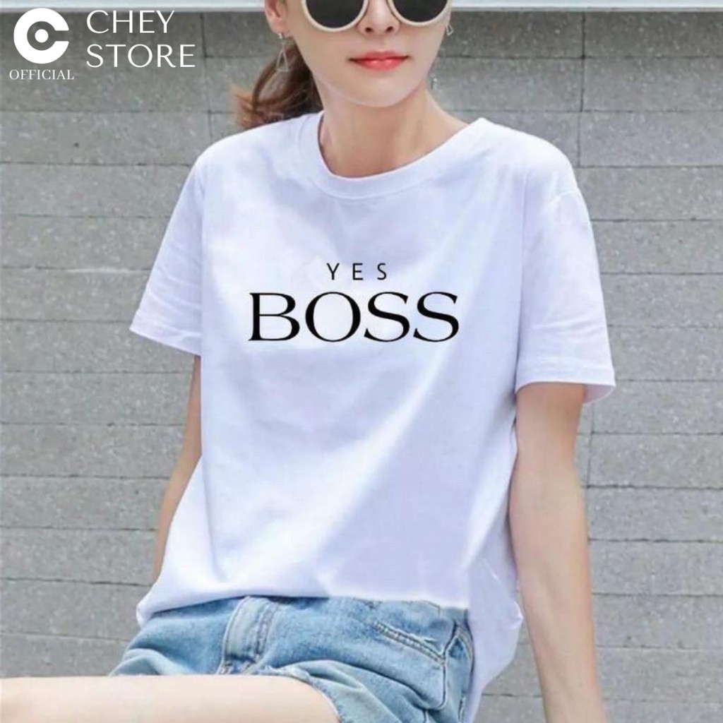 GFS TM YESS BOSS TSHIRT | Kaos Wanita Lengan Pendek | LD 90 cm / PJG 51 cm