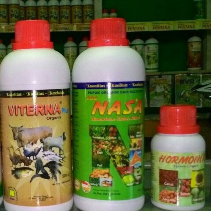 Paket Vitamin Dan Penggemuk Ternak Organik Komplit 3 Botol Nasa Hormonik Viterna/ Paket Vitamin Ternak Organik VITERNA POC NASA HORMONIK / Paket Vitamin Ternak Kambing Sapi Babi Ayam