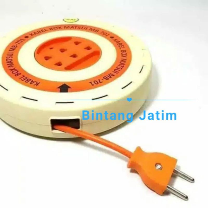 Kabel Roll  Box Kabel Stop Kontak 3 Lubang Matsui Kabel 5M/ 8M/12M