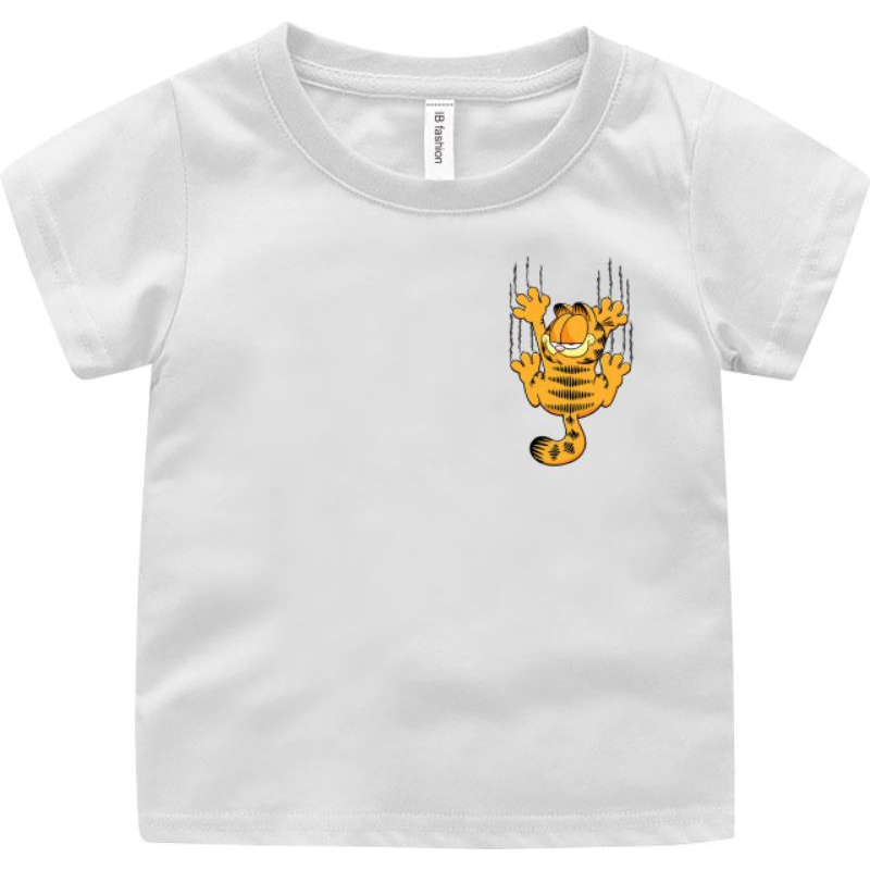 ((IB))KAOS ANAK2 UNISEX/LOGO KUCING GARFIELD DIGITAL SABLON