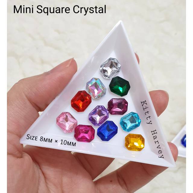 Mini Square Crystal 8mm × 10mm | Bahan Tasbih Digital