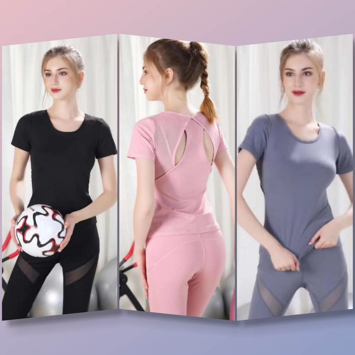 KAOS SPORT CEWEK ATASAN CEWE GYM BAJU  OLAHRAGA  WANITA  