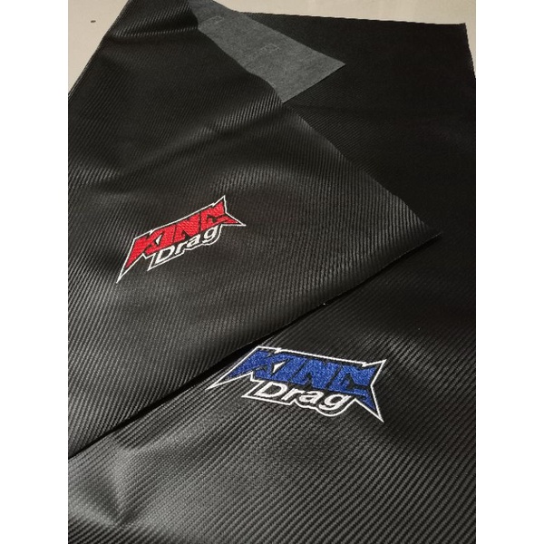 Sarung jok motor Carbon bordir Drag king untuk matic/bebek