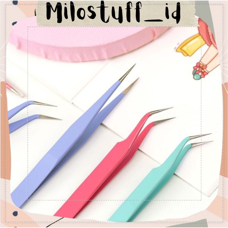 

[MILOSTUFF_ID] Tweezer Penjepit Sticker Pastel Color Pinset Macaron Office School Tools--MS0231