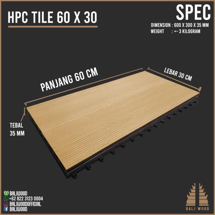 Lapakrossa Lantai Diy Decking Wpc (Hpc) Kayu Tile Baliwood Panjang 60X30 No Vinyl