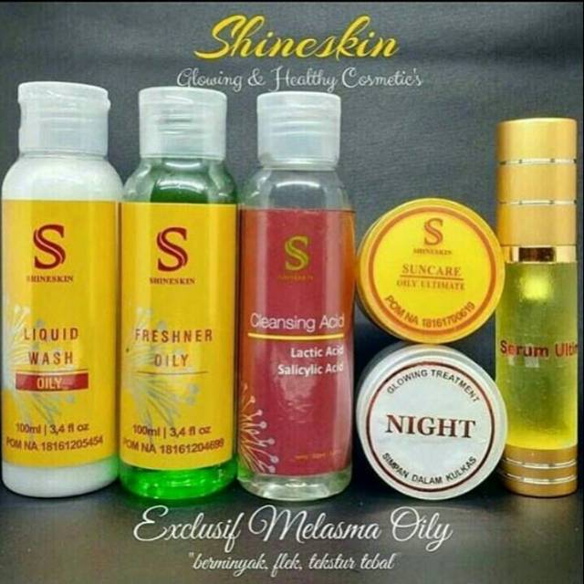 SHINESKIN paket flek oily whitening glow (kulit berminyak)