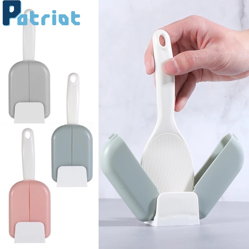 1PCS Portable Non-stick Creative Vertical Rice Spoon With Cover Automatic Opening And Closing Rice Spoon Holder For Kitchen Supplies