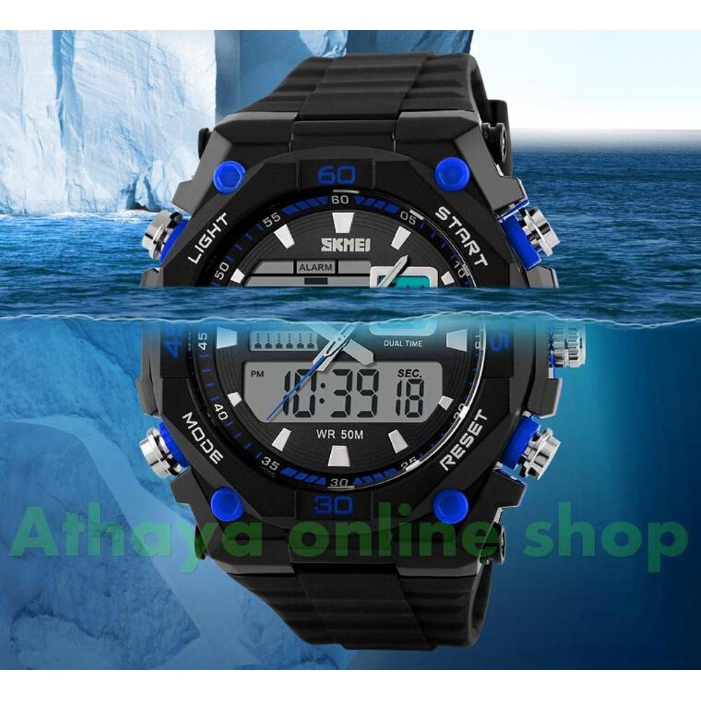 Casio - Jam Tangan Pria Analog Digital Led Waterproof Original - Skmei