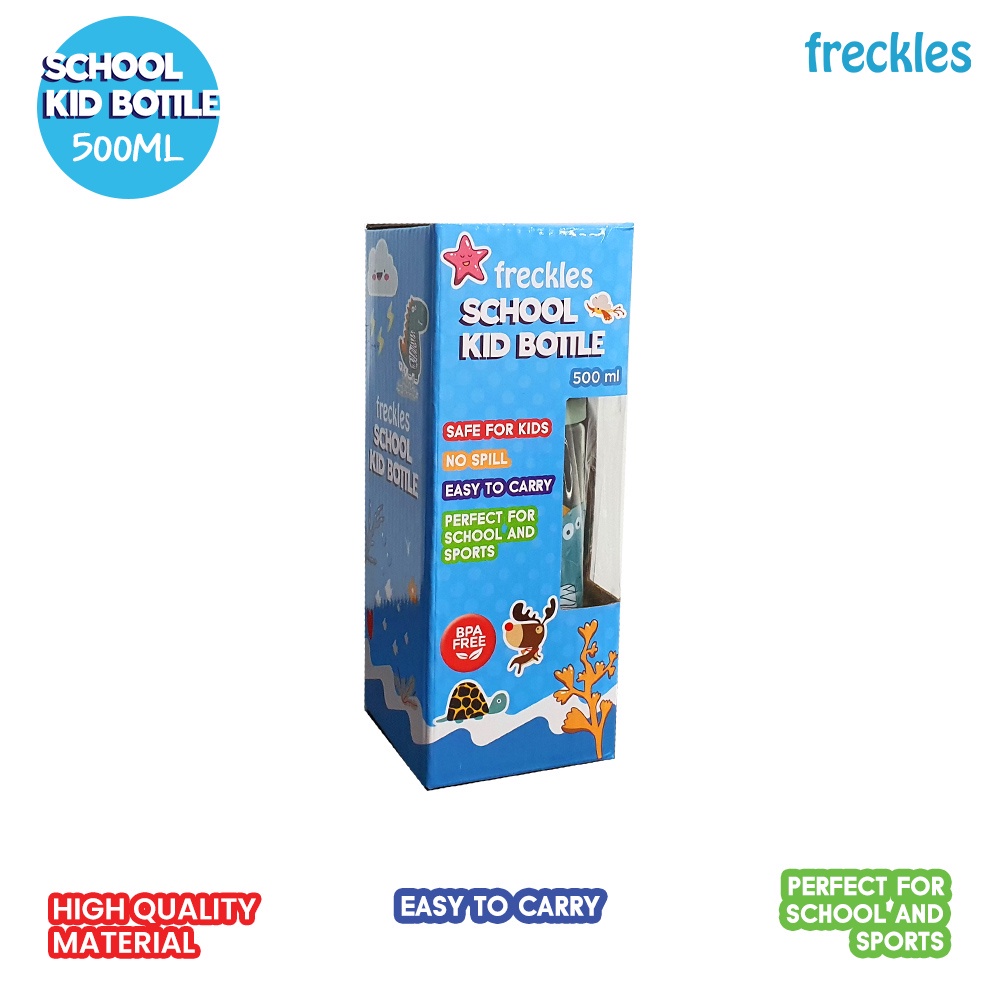 Freckles School Kid Bottle 500ml - Botol minum anak dengan tali (botol minum sekolah anak)