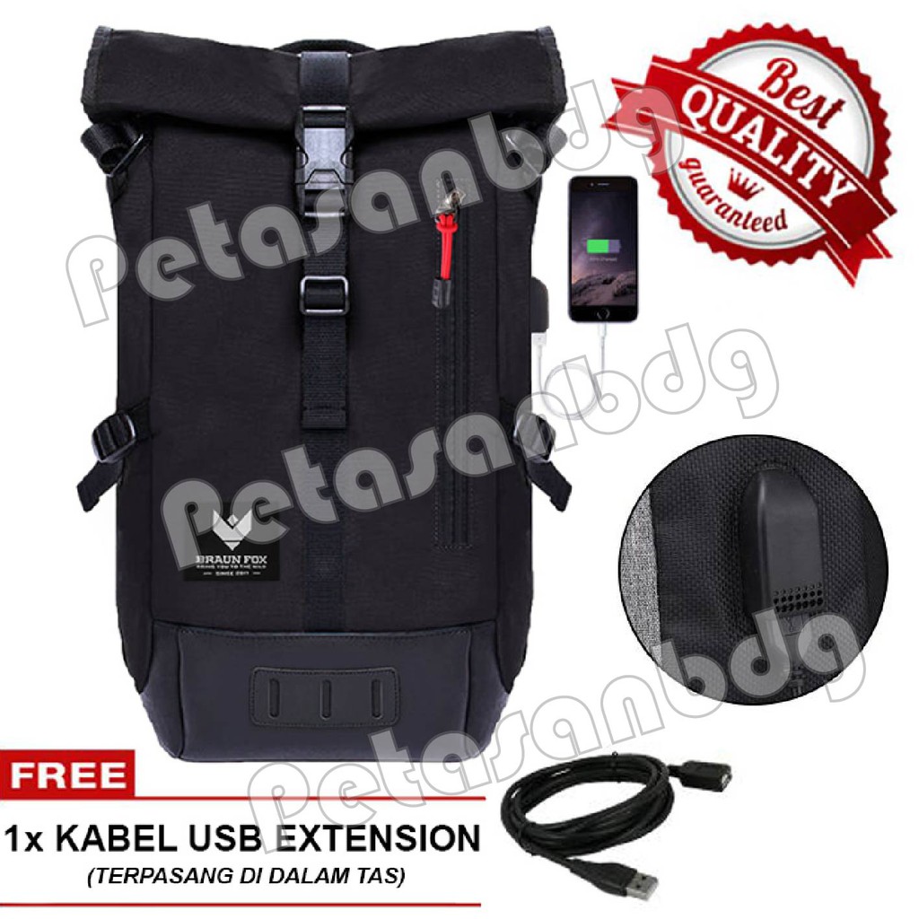 RTM - Tas Ransel Pria Braun Fox Mountain Crazy Laptop Backpack Tas Pria Tas Fashion Pria