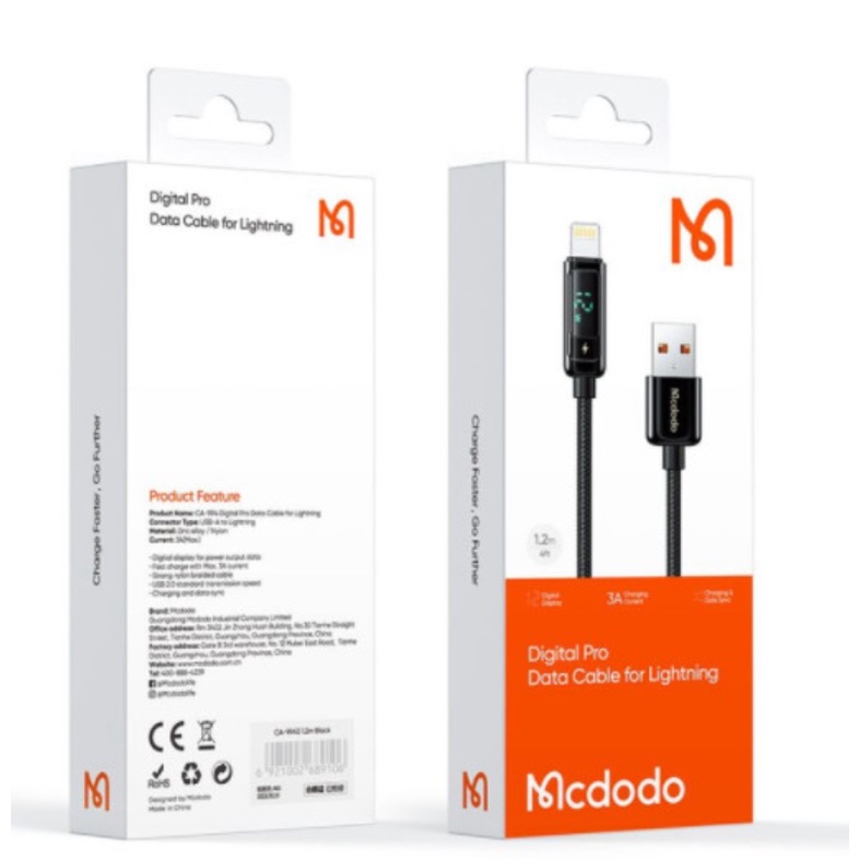 MCDODO CA-9940 Cable Lightning Digital Display Pro Fast 3A 1.2m