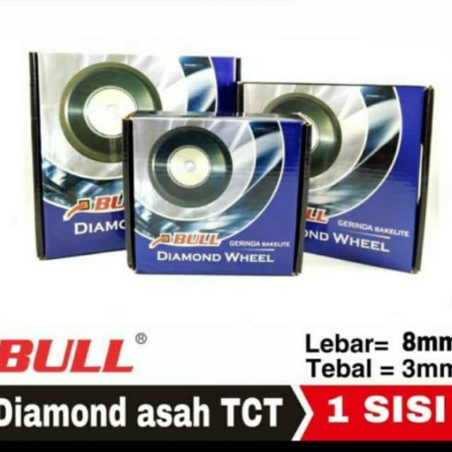 Diamond wheel asah TCT Bull 5” #240 biru batu asah tct