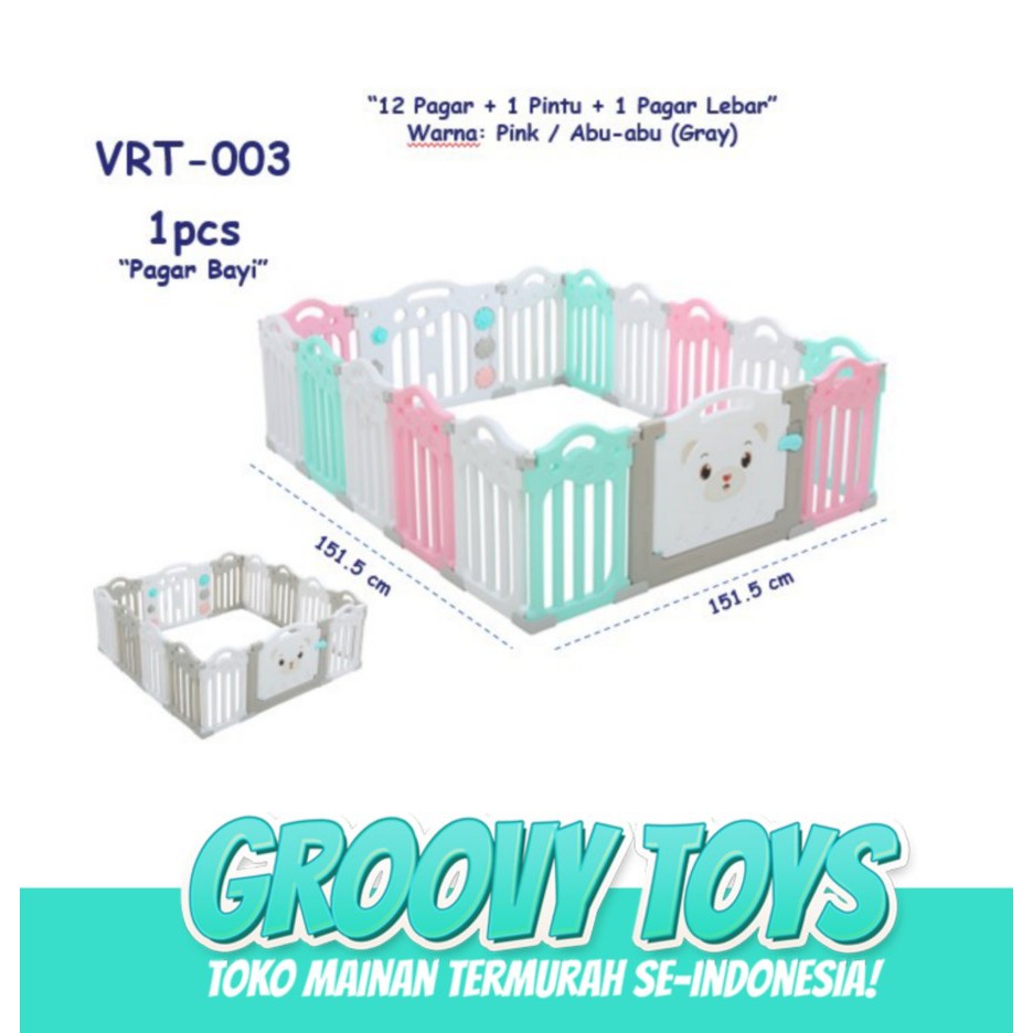 Baby Fence Pagar Bayi Babyroom Pagar Playground (12+2) VRT-003