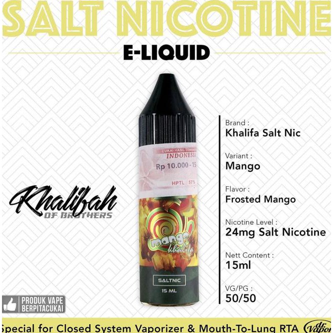 Mango Khalifa Salt Nic Cukai Premium Liquid Lokal Shopee