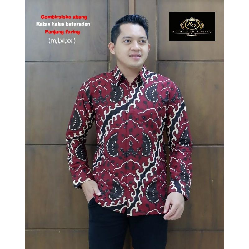 Kemeja Batik Lengan Panjang Pria GEMBIROLOKO ABANG PANJANG