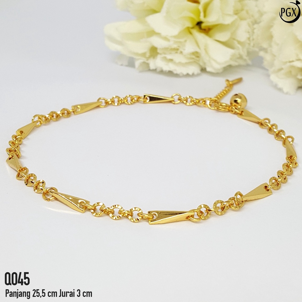 PGX Gelang Kaki Xuping Wanita Lapis Emas Aksesoris Fashion Korea - Q045