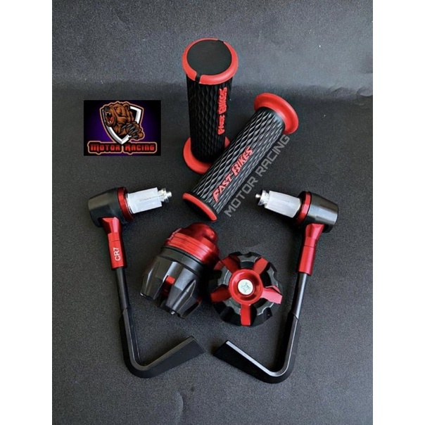 Proguard L + Handgrip FastBikes + Jalu As + Karet Handle Paket 4 item Murah Bisa Untuk Semua Motor