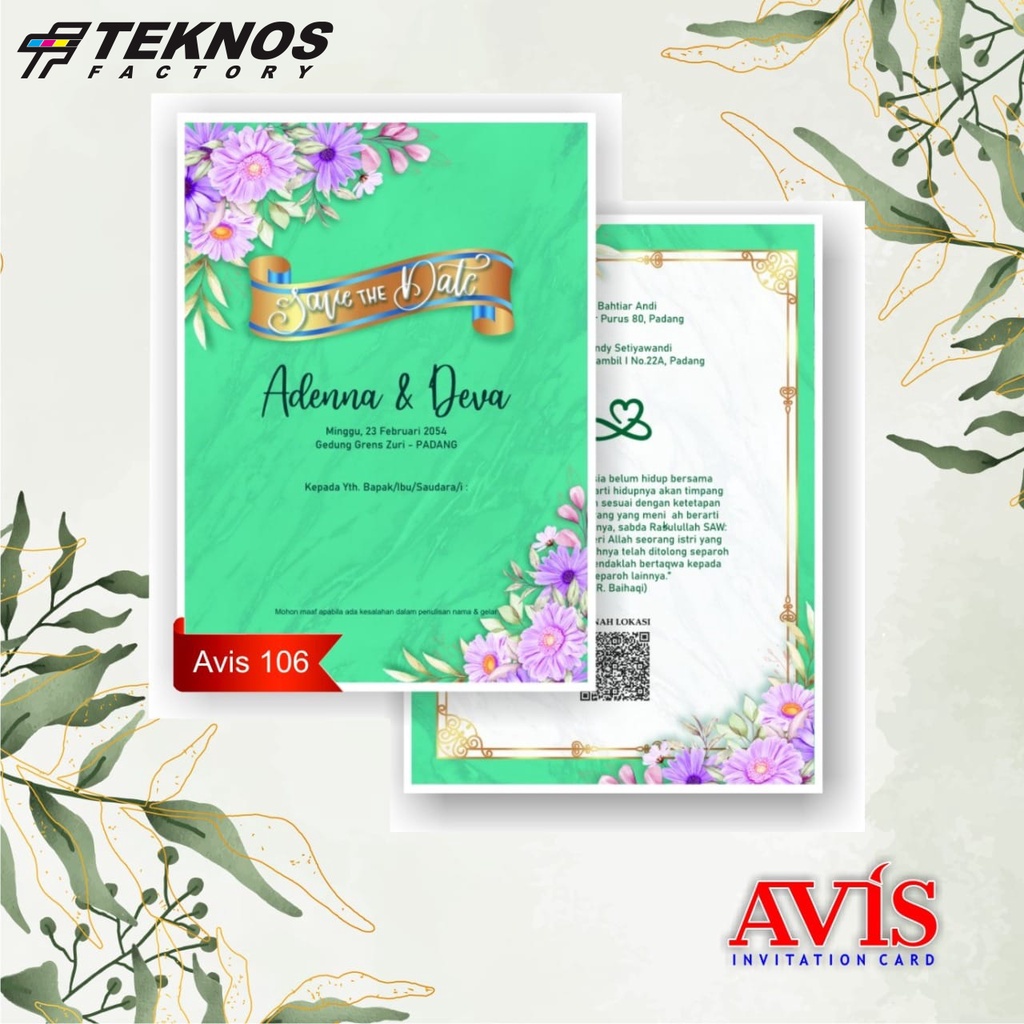 BLANGKO UNDANGAN KOSONGAN - BLANKO AVIS 106