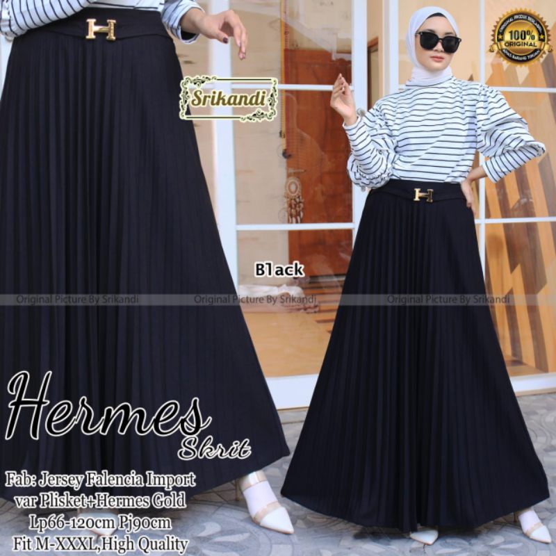 hermes skirt rok plisket by srikandi