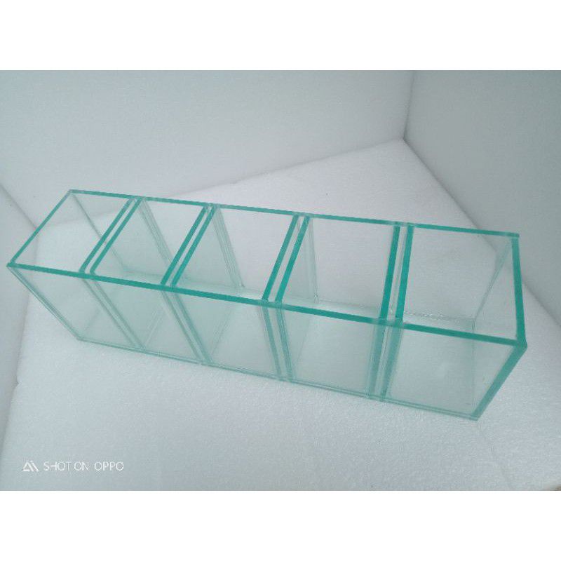 aquarium kaca sekat ruangan 5 kamar tempat ikan cupang hias sangat rapih kualitas baik