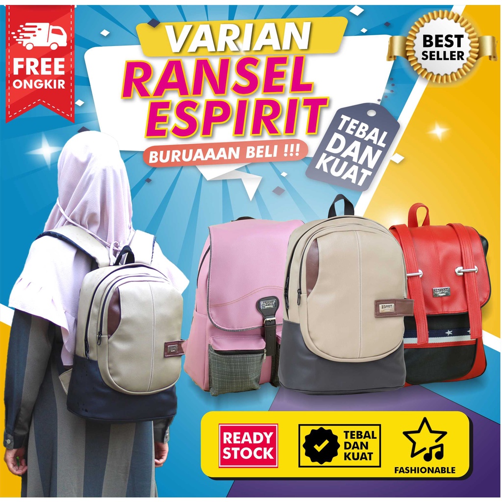 Obral Promo Tas Cewek Espirit Ransel Gendong Perempuan Model Kekinian Keren Cantik Berkualitas