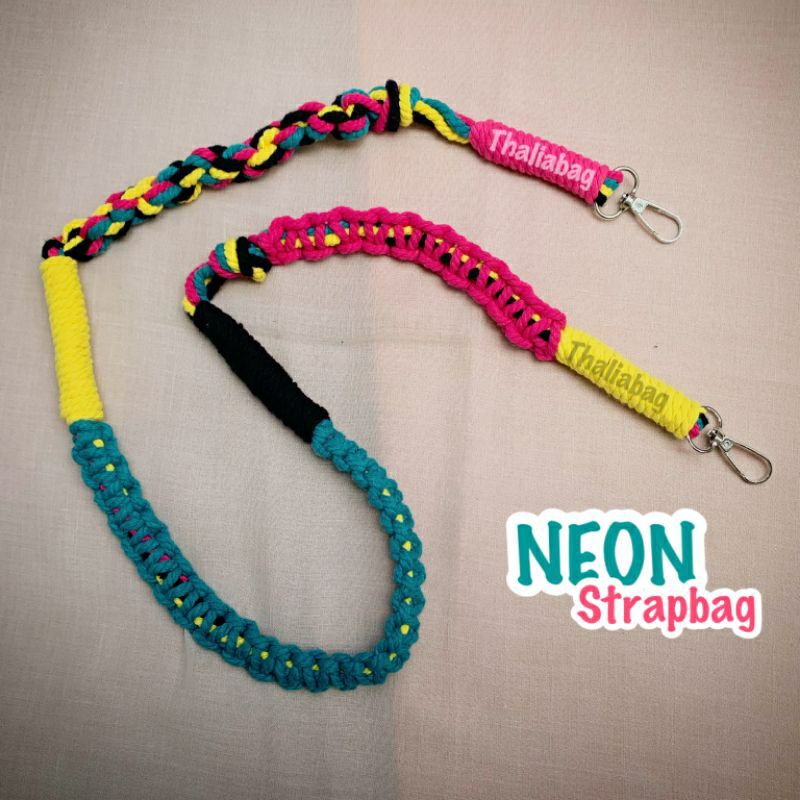 READY STOK STRAP BAG MACRAME NEON BY THALIABAG// HANDMADE MACRAME// TALI TAS MURAH// PUFFY STRAP// SLINGBAG// SHOULDERBAG