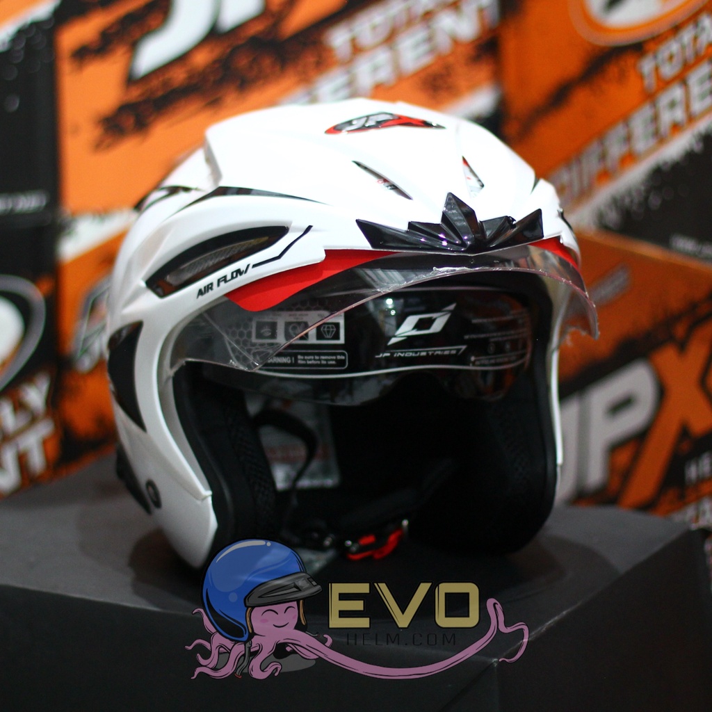 HELM JPX HALFFACE_JPX SUPREME - PEARL WHITE / BLACK ( ONGKIR 2KG) JPX HALFFACE JPX SUPREME