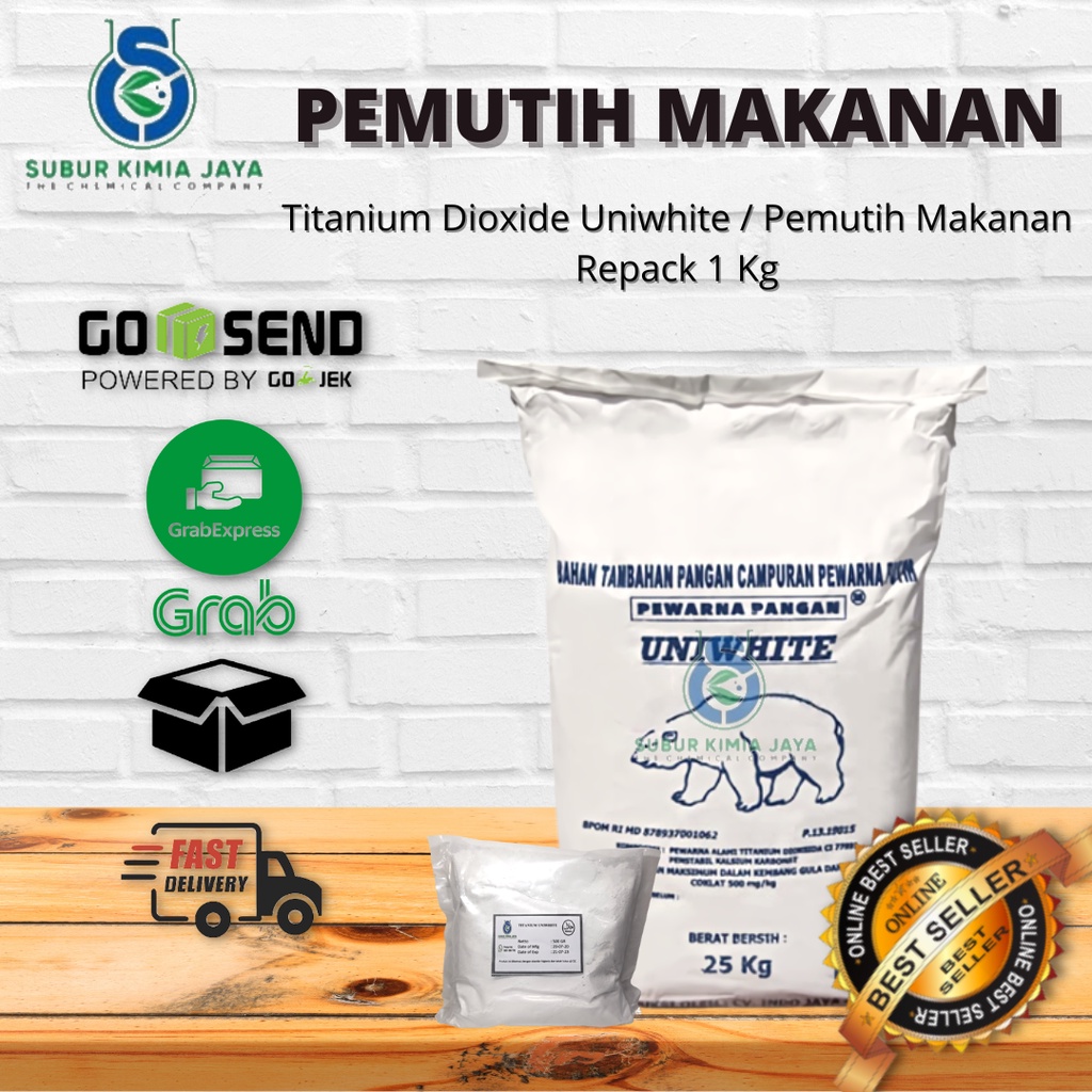 

Pewarna Makanan / Titanium Dioxide Uniwhite Food Grade HALAL MUI 25 KG