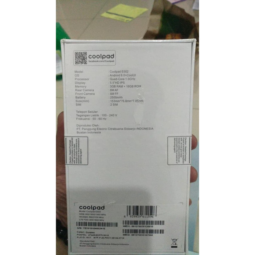 COOLPAD SKY 3 E502 SMARTPHONE RAM 3GB INTERNAL 16GB NEW GARANSI RESMI