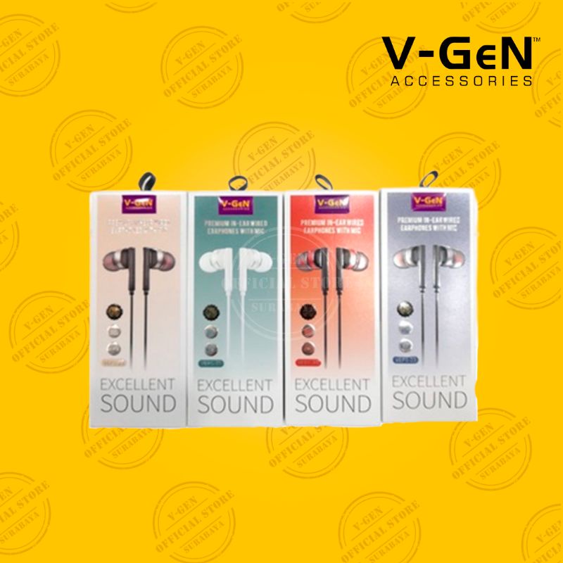 Headset Murah V-GeN VEP1-23 Wired Earphone Headset Stereo Sound EXTRA BASS
