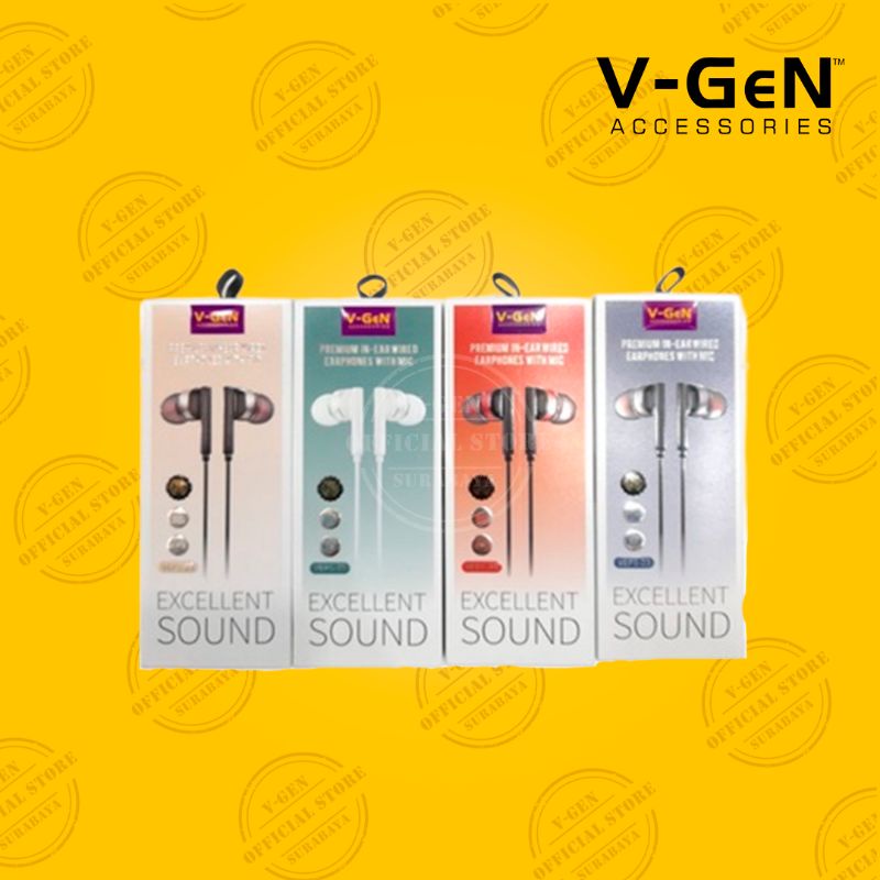 Headset Murah V-GeN VEP1-23 Wired Earphone Headset Stereo Sound EXTRA BASS