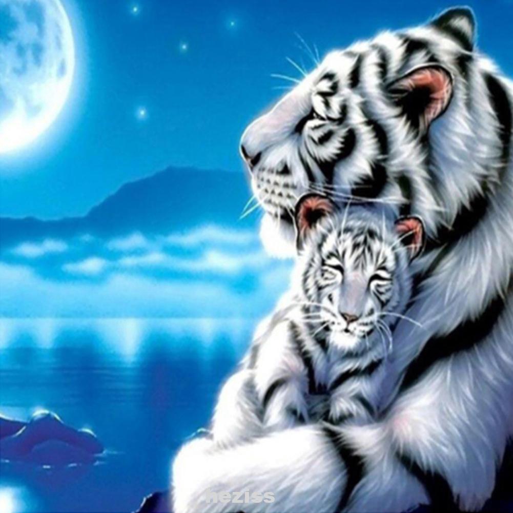 Lukisan Diamond Gambar Kartun Harimau Untuk Dekorasi Rumah