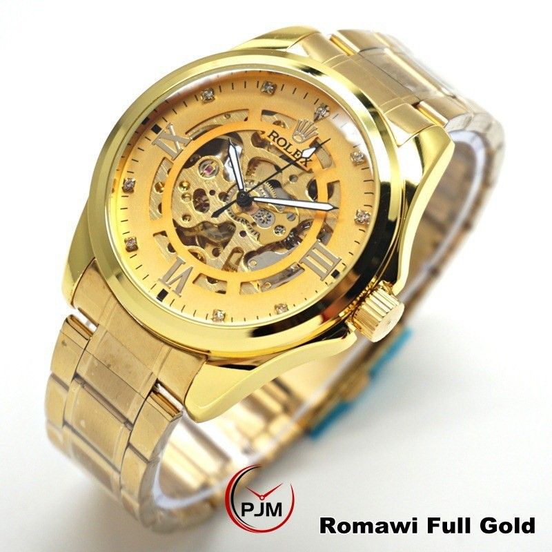 Jam Tangan Pria Autometic Tranfaran Import Mewah Elegan Rantai Stainlees Steel Analog Kursa | Jam Tangan Kasual Pria Water Resistance