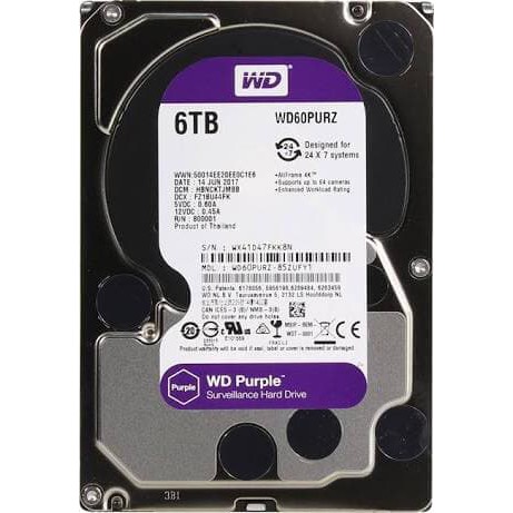 WD Purple 6TB - CCTV HDD - Internal Hard Disk Surveillance