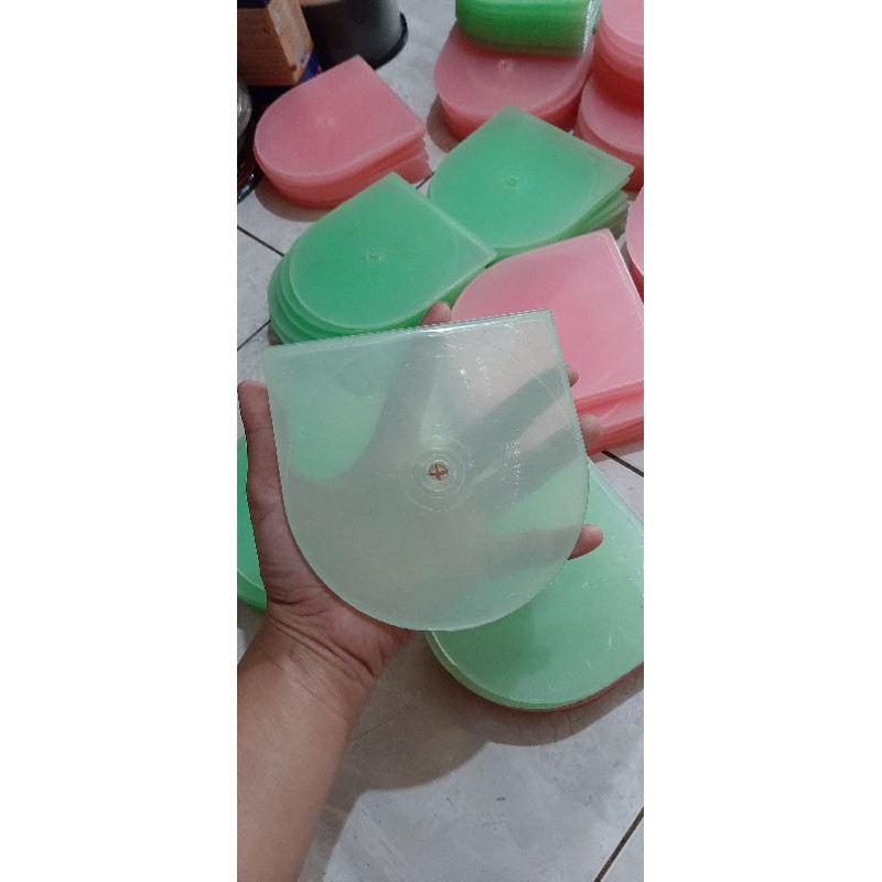 tempat cd dvd case plastik oval bulat
