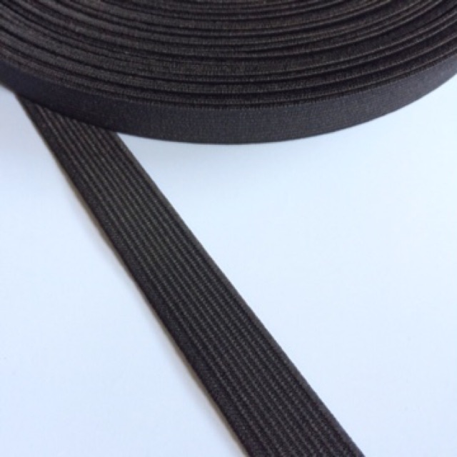 Tali webbing elastis 2.0 cm tebal merk penguin hitam