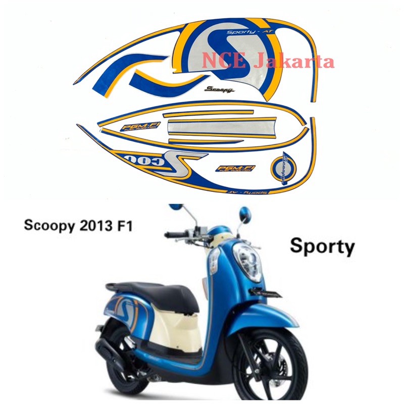 STIKER STRIPING SCOOPY FI SPORTY 2013 BIRU